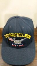 USS Constellation CV-64 Navy Ship US Military VTG Snapback Blue Hat Cap picture