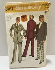 Simplicity 5161 Sewing Pattern Men’s Leisure Suit Sz40 Vintage Retro 1972 picture