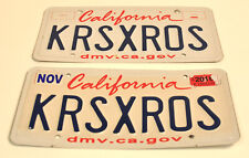 Rare 2016 California License Plates with Customization - KRSXROS (Crisscross) picture