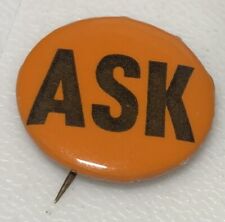 Vintage Ask Question Status Quo Question Social Justice Pin Pinback Button picture