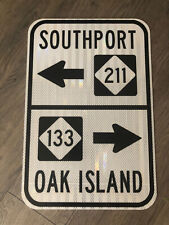 Southport NC 211-Oak Island NC 133 road sign  12