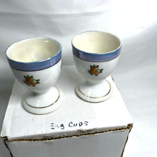 1920s Noritake Pedestal Egg Cups Hand Painted Japan - Big M marking picture