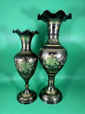 Stunning Indian etched brass vases (14