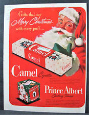 Vintage 1940's Camel Cigarettes & Prince Albert Magazine Full Pg Santa Xmas Pack picture