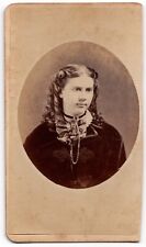 ANTIQUE CDV C. 1870s WM. NIMS GORGEOUS YOUNG LADY IN DRESS FORT EDWARD NEW YORK picture