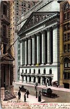 VINTAGE POSTCARD J.P. MORGAN'S OFFICE & THE STOCK EXCHANGE NEW YORK CITY c. 1900 picture