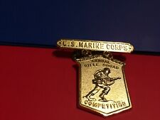 annual rifle squad competition badge authentic gold  usmc picture