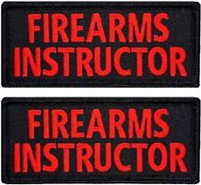 FIREARMS INSTRUCTOR EMBROIDERED TACTICAL PATCH  | 2PC HOOK BACKING 3.5