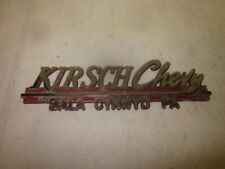 Vintage 1960's Kirsch Chevy Bala Cynwyd Pennsylvania Chrome Metal Dealer Emblem picture