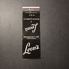 Leons Restaurant Akron Ohio Vintage Matchbook picture