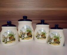 1970s Vintage Ceramic Canister Set (4pc) picture