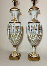 Pair of Antique Sevres Hand Painted French Porcelain bronze mounted Table Lamps picture