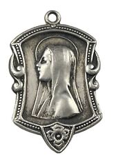 Vintage Catholic Sterling Silver Lourdes, Jesus Medal, 3.9 Grams Silver picture