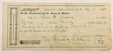 1884 Selectmen's Office Receipt Town of Milton, NH picture