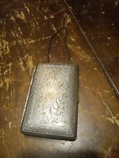 Vintage Or Antique Makeup Case On Iron Chain Made Of German Silver. picture