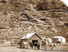 Stagecoach Stop at Hanging Rock, Echo Cyn, Utah - 1860s - Historic Photo Print picture