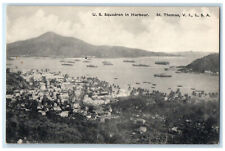 c1910 US Squadron in Harbour Thomas Virgin Islands USA Unposted Postcard picture