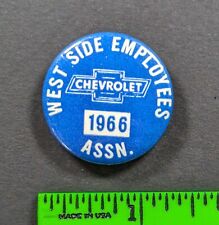 Vintage 1966 West Side Employees Chevrolet Car Pinback Pin picture