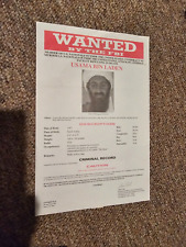 Rare Original FBI Wanted Poster Usama Osama Bin Laden 1999 PRE- 9/11 picture