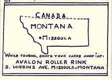Original Vintage 1940s Roller Skating Rink Sticker Avalon Missoula MT s23 picture