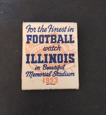 Rare 1953 Fighting Illini, Illinois Football Matchbook- Half Full picture