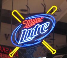 New Miller Lite Baseball Bats Neon Light Sign 20