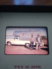 35mm Slide Kodachrome 1960's Camping Fishing Old Chevy Pickup & Camper picture