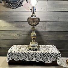 Vintage Brass Marble Lamp 28” picture