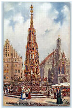 c1910 Beautiful Fountain Nuremberg Germany Oilette Tuck Art Postcard picture