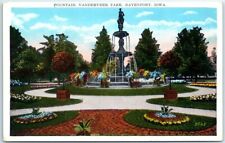 Postcard - Fountain, Vanderveer Park, Davenport, Iowa picture