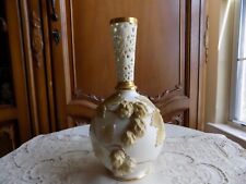 Antique Grainger Royal China Worcester England Hand Painted Reticulated  Vase picture
