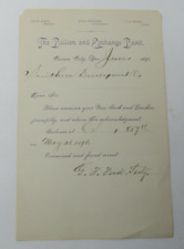 1896 Letterhead The Bullion and Exchange Bank Carson City Nevada picture