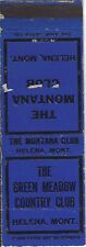 Helena MONTANA Matchbook Cover 💥 Green Meadow COUNTRY CLUB picture