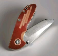 Hinderer XM-24 Custom Scale - Milled Grip Brown Linen Micarta w/ Copper Pivot picture