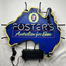 FOSTERS BEER Neon Beer Sign Broken Yellow Tube - “Foster’s” Still Lights Up picture