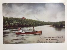 1908 Black Hawks Watch Tower From Bridge Rock Island Illinois Postcard picture