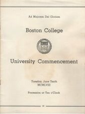 COLLECTIBLE (1958)  Commencement Program - BOSTON COLLEGE picture