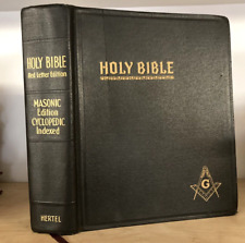 1951 MASONIC HOLY BIBLE-AUTHORIZED-KING JAMES-HERTEL RED LETTER EDITION-CLEAN picture