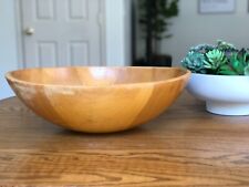 Vintage Large Hand Turned Wood Round Dough Bowl by Parrish 16