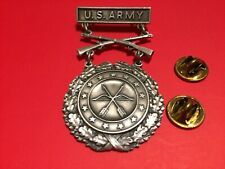 Army Excellence in Rifle Competition Badge  silver USA Made hallmarked authentic picture