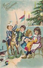 CHRISTMAS - Four Children, Doll, Toys and Rocking Horse Merry Christmas Postcard picture