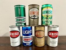 Vintage 7 Genesee Beer Can Lot - Flat Top, Straight Steel Empty - Rochester, NY picture