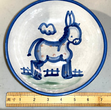 VINTAGE MARY A HADLEY 6” DONKEY SOUP/CEREAL BOWL. HAND PAINTED GLAZED STONEWARE. picture