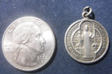 Vintage Sterling Silver St Benedict Medal picture