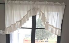 Vintage 2 Croscill  Panels Farmhouse Cream Cottage Ruffled Curtains Used picture