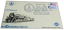 JULY 1977 CHESSIE SYSTEM STEAM SPECIAL SOUVENIR ENVELOPE CHICAGO ILLINOIS B picture