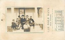 Family Photograph Pasted Over Dale Bank Calendar Ad, Dale IN Indiana 1910 RPPC picture