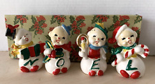 Vtg Ucagco Christmas NOEL Salt & Pepper Shakers Anthropomorphic Snowmen Japan picture