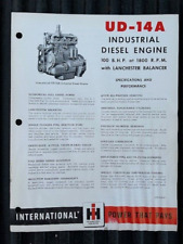 Vintage Original International Harvester UD-14A Industrial Diesel Engine Flyer picture