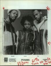1996 Press Photo Three Members of the group Fugees, Wyclef, Lauryn, Pras picture